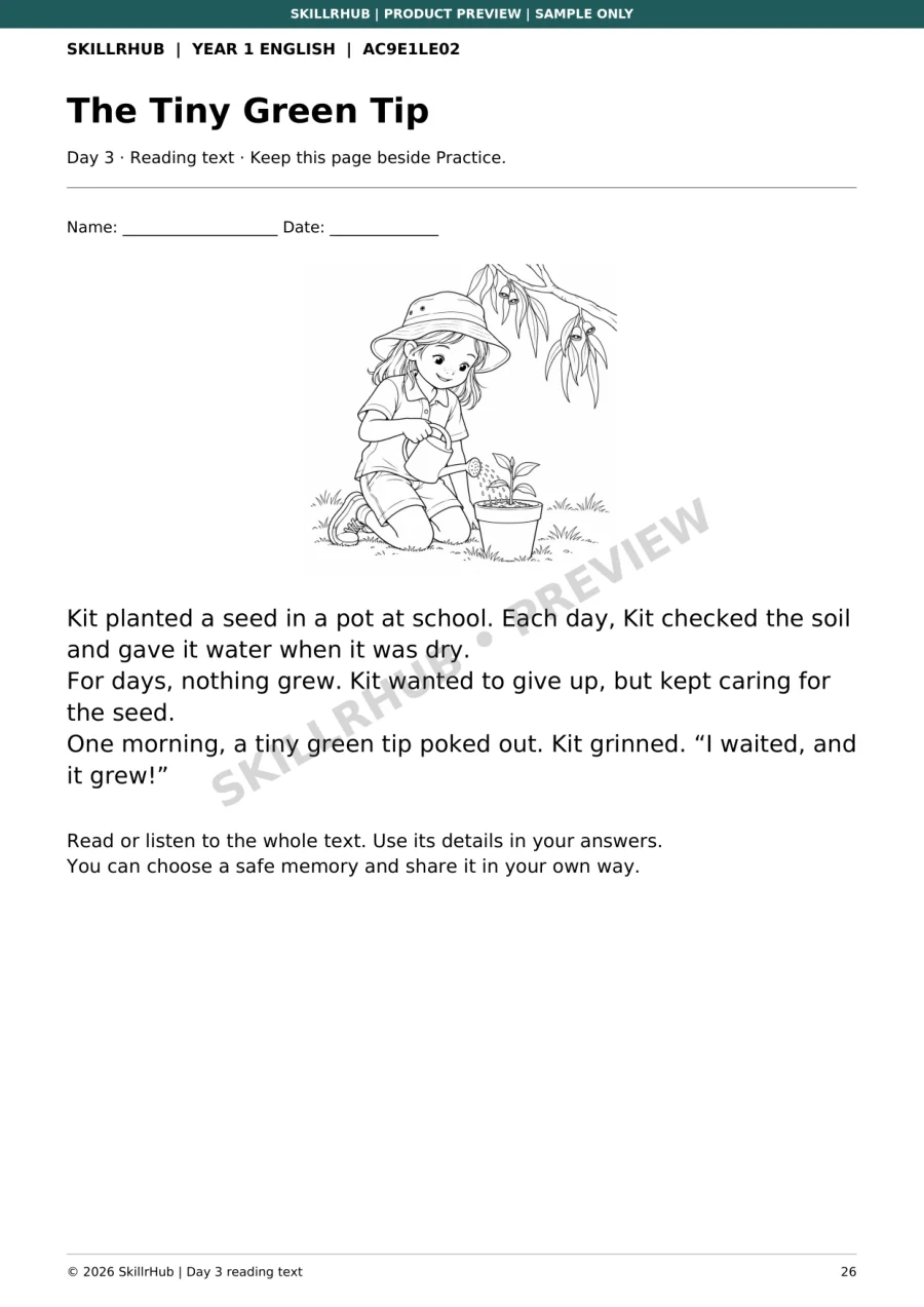 Watermarked Story Connections read together sample page